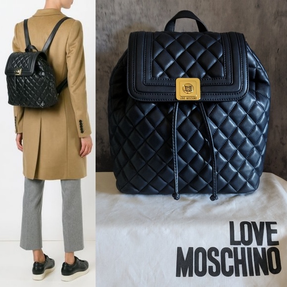 Love Moschino Handbags - LOVE MOSCHINO Quilted Nappa Leather backpack, New